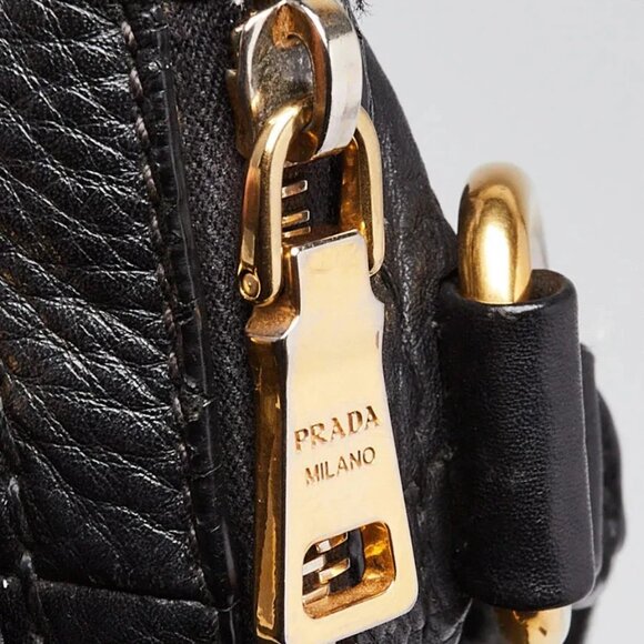 Prada Black Vitello Daino Leather Top Handle Bag BR4420 - Picture 10 of 12